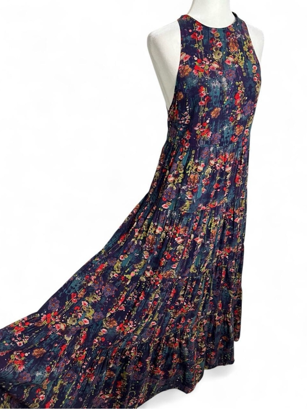 NWT Natural Life Halle Printed Halter Maxi Dress - Picture 3 of 8